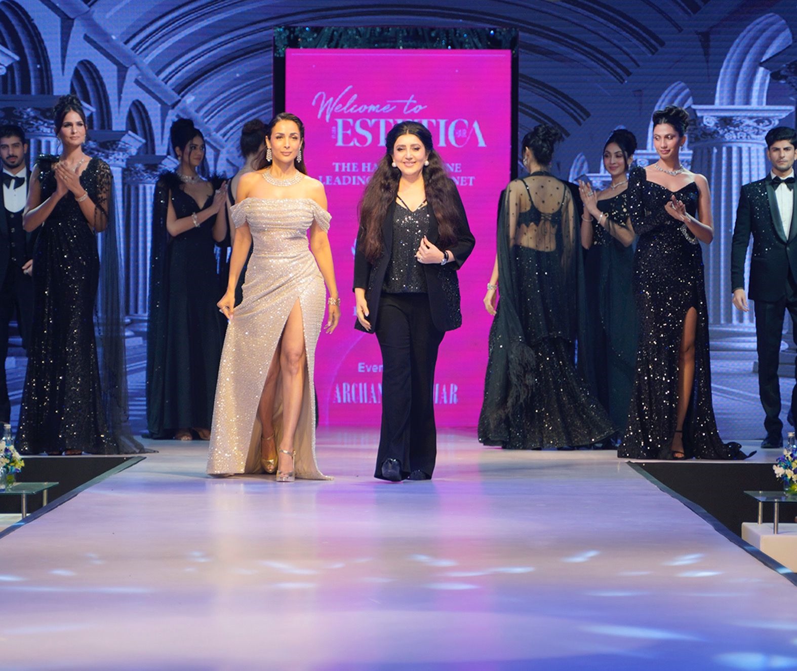 Malaika Arora Dazzles in Archana Kochhar’s “Midnight Ebony” Collection at Delhi Fashion Show