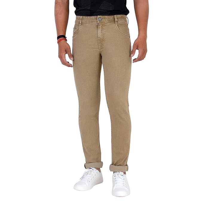 M. R. Fashion Men’s Wear Regular Fit Stretch Jeans Denim Pants Coffee