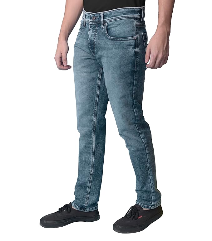 i’sol Men Stylish Slim Fit Stretchable Jeans for Men || Relaxed Comfortable Mid Rise Jeans Pant || Flat Front Solid Ankle Length Jean || Skinny Fit Denim Cotton Rich Pants || Casual Denim Jeans