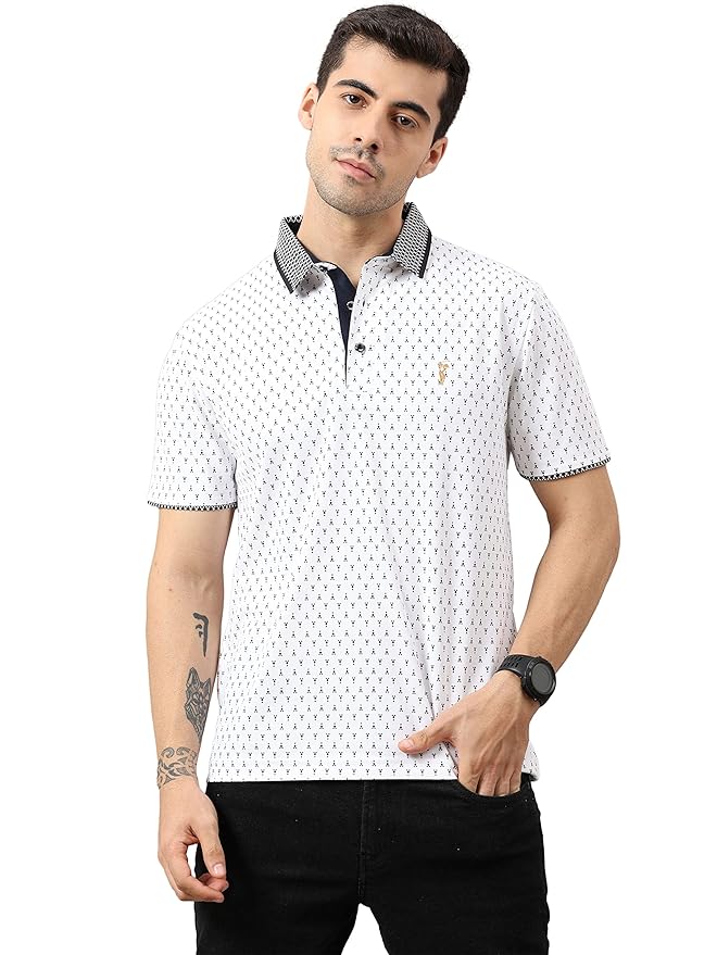 STELLERS Men’s Printed Solid Polo T-Shirt | Ultra Soft | Lightweight | Regular Fit