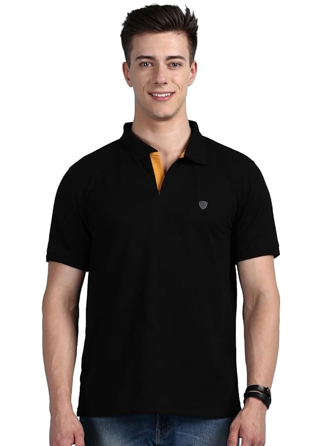 Lux Cozi Men’s Regular Fit Polo Neck Half Sleeve Solid Casual T-Shirt | Polo T-Shirt for Men