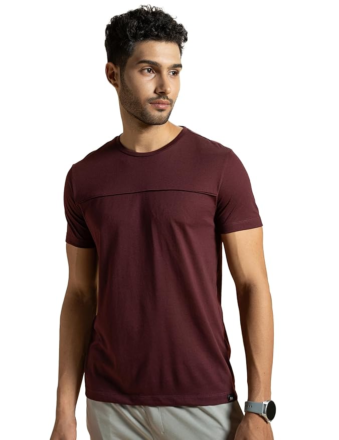 DAMENSCH Regular Fit Cotton Blend Tshirt Half Sleeve Crew Neck Comfortable Casual Lightweight Premium Vortex Elemental Breeeze Tshirts for Men Pack of 1
