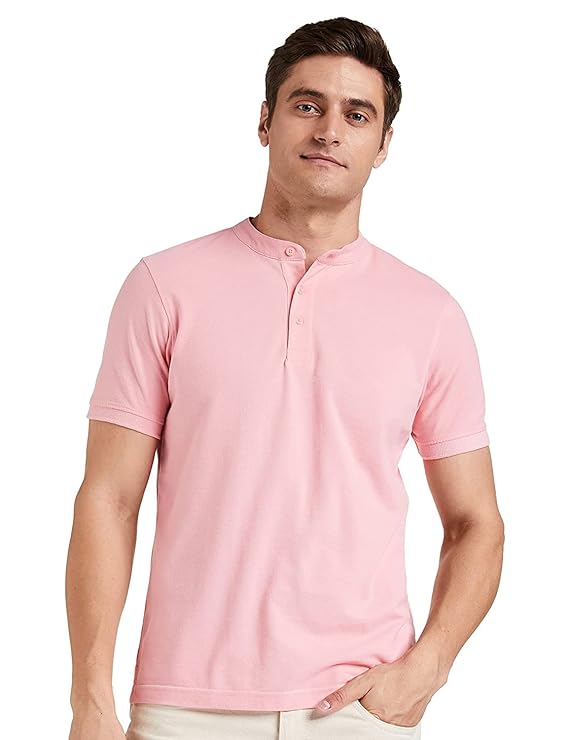 Amazon Brand – Symbol Men’s Cotton Rich Polo T Shirt | Chinese Collar Tshirts | Half Sleeves | Plain – Regular Fit