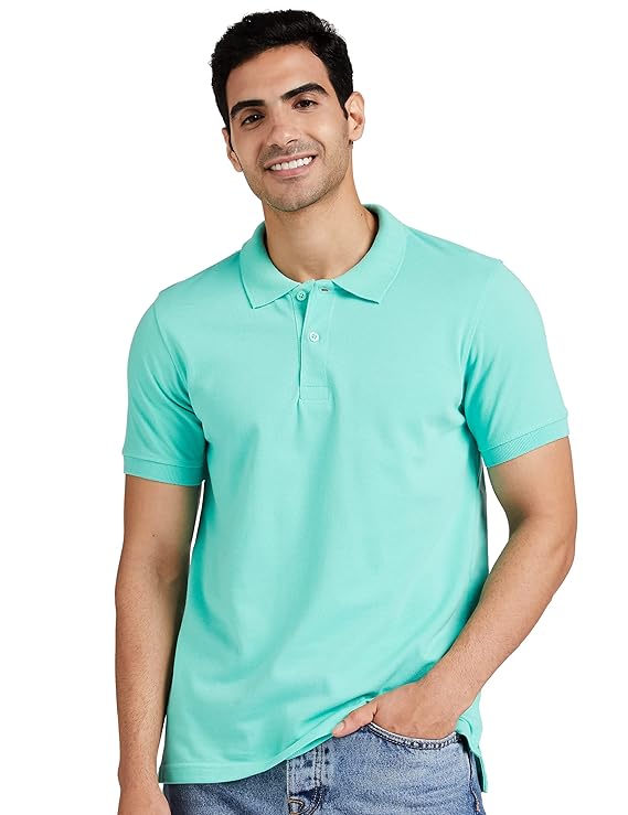 Amazon Brand – Symbol Men’s Cotton Rich Polo T Shirt | Collar Tshirts | Half Sleeves | Plain – Regular Fit