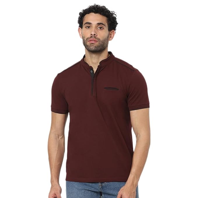 Celio Solid Cotton Slim Fit Mens T-Shirt