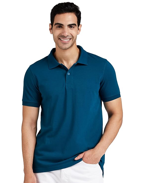 Amazon Brand – Symbol Men’s Cotton Rich Polo T Shirt | Collar Tshirts | Half Sleeves | Plain – Regular Fit