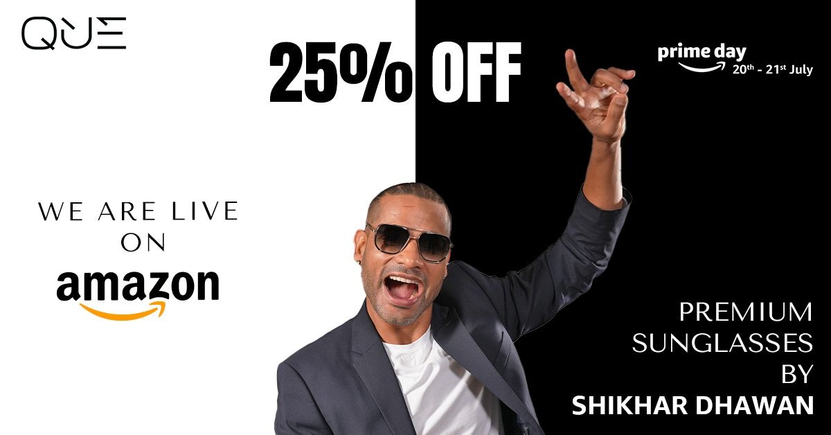 QUE, a premium eyewear brand by Shikhar Dhawan makes its e-commerce debut; products to go on sale on Amazon Prime Day