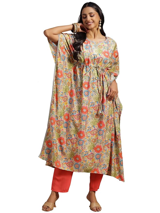 Libas Multi Printed Silk Blend Co-Ords