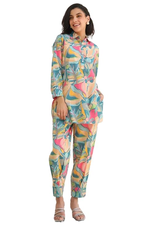 GRECIILOOKS Women Rayon Blend Ethnic Wear Formal Kurta Co-ord Set