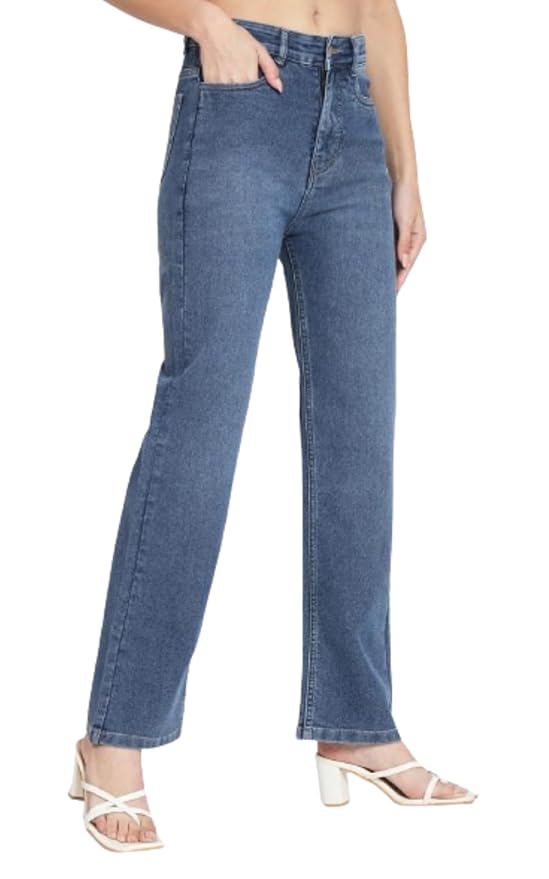 FashionFibre Women’s High-Rise Straight Fit Stretchable Jeans