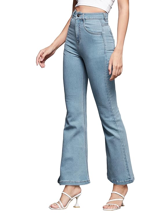 Miss Chase Women’s Boot Cut High/Mid Rise Clean Look Regular/Cropped Stretchable Denim Jeans (Plus