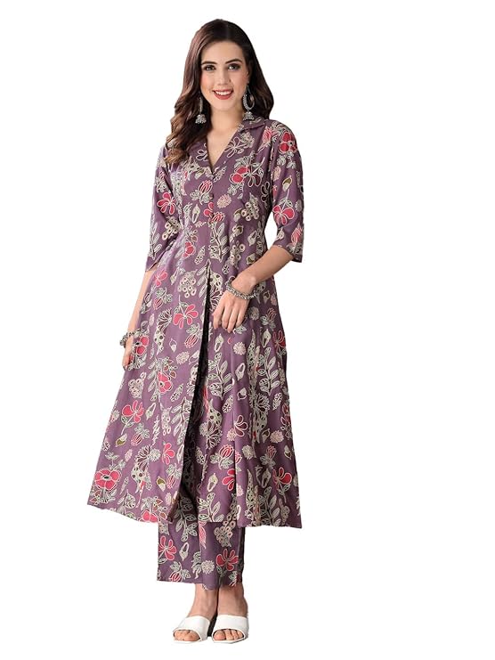 Stylum Women Floral Printed Rayon Kurta Pant Set