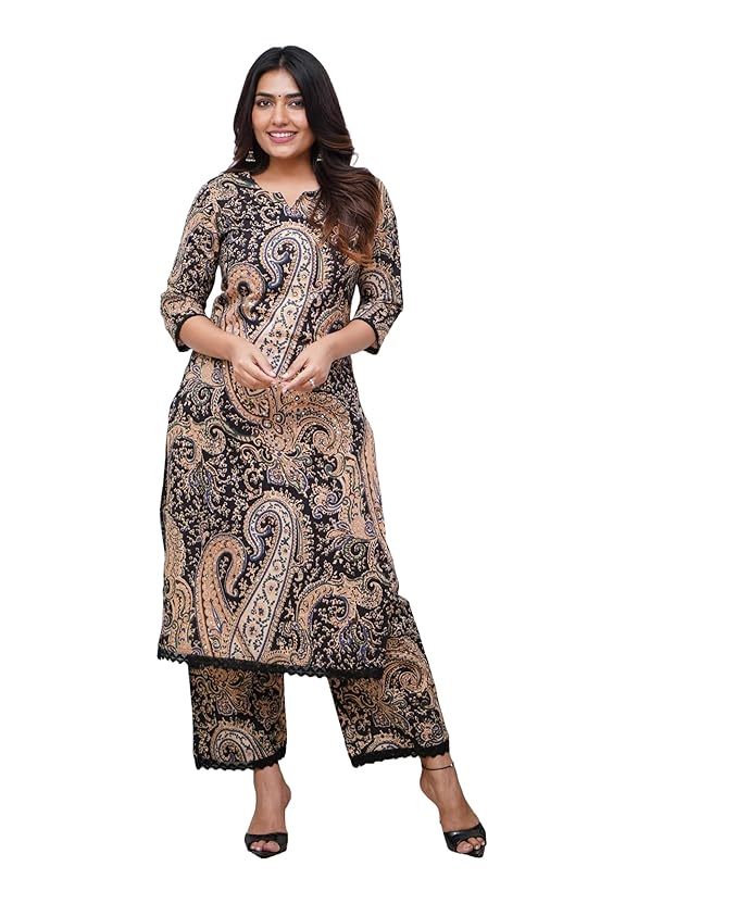 Nermosa Women Printed Straight Kurta and Pant Set