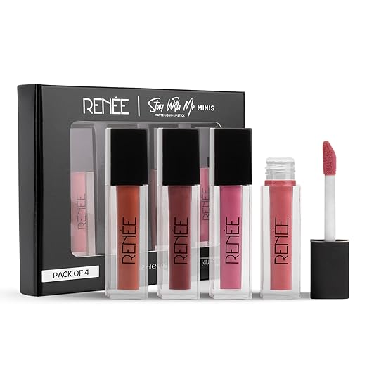 RENEE Stay With Me Mini Matte Lip Color Nutty Nudes 2ml Each| Long Lasting, Light Weight & Non Transfer Formula| Water & Smudge Proof
