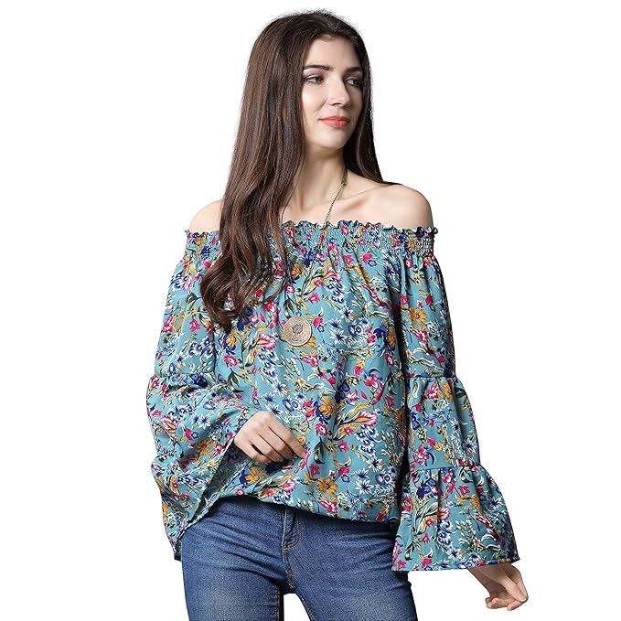 OOMPH! Women’S Crepe Off Shoulder Top – offshoulder