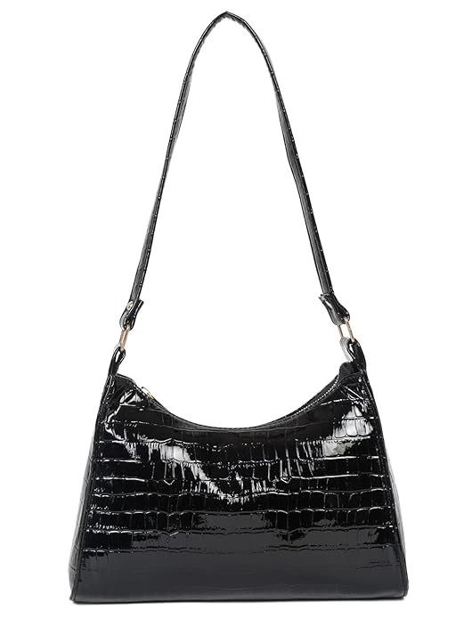 Fargo Leatherette Side Black Sling Bags For Women's Ladies