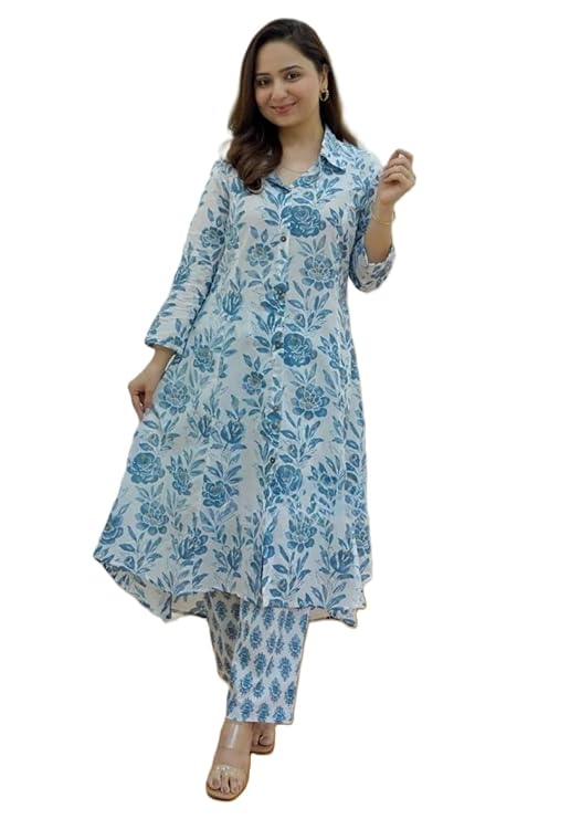 GRECIILOOKS Women Rayon Blend Ethnic Wear Formal Kurta Co-ord Set