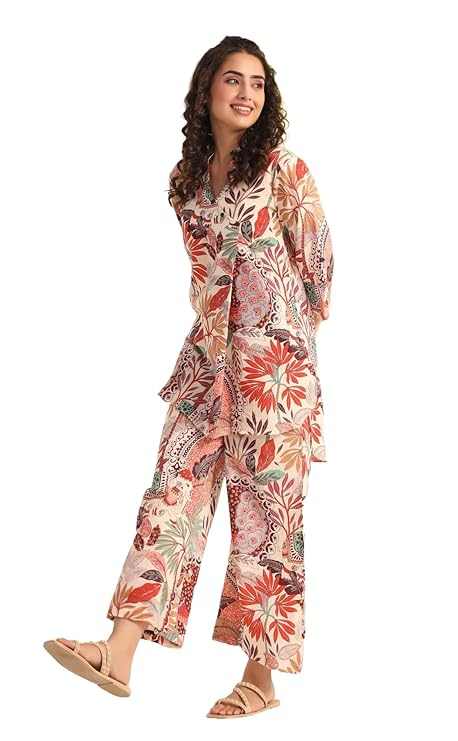 KLOSIA Viscose Women Kurta Set For Women|Co-Ords Set|Kurta Pant Set|Coordinate Set|Summer Suit|Printed Short Kurti With Pant Set|