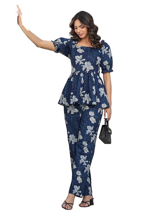 SIRIL Women's Co-ord Set Poly Rayon Top and Pant Set | Ethnic Co Ord Set | Printed Co-Ord Set for Women