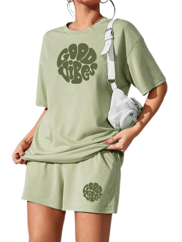 KSHS Women's Cotton Printed Night Suit Set of Top & Shorts