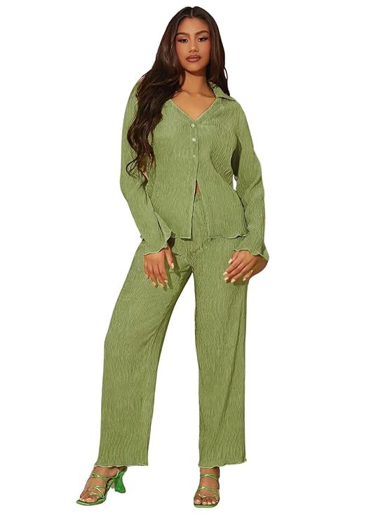 GRECIILOOKS Women Textured Lycra Blend Western co ord set