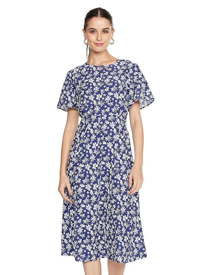 Van Heusen Women’s Fit and Flare Knee Length Printed Formal Dress