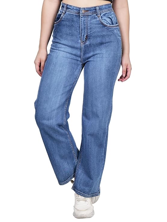 ZXN Clothing Women’s Reguler Fit Modern Regular High Rise Strechable Solid Clean Look Jeans- Dark Grey…