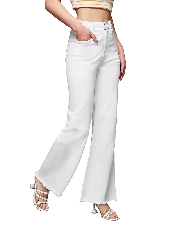 Miss Chase Women’s Boot Cut High/Mid Rise Clean Look Regular/Cropped Stretchable Denim Jeans (Plus