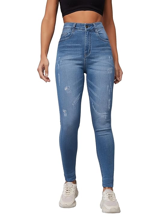 Dolce Crudo Women’s Skinny Fit High/Mid Rise Regular Length Jeans