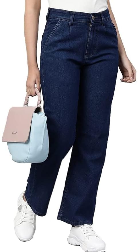 ADBUCKS Women’s Straight Fit High-Rise Jeans