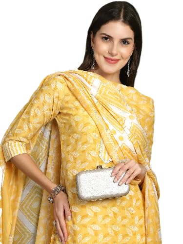 Pinkmint Women’s Cotton Straight Printed Kurta Set with Dupatta l Women’s Kurta Suit Set l Kurta with Pant Set