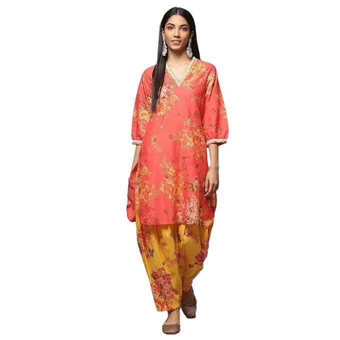 BIBA Women Cotton Salwar Suit Set