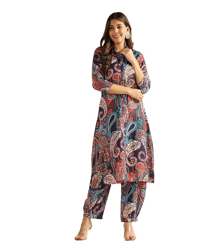 Leriya Fashion Ethnic Co Ord set | Casual Wear Pant Top Set | Fancy Co-Ord Set | Full Pair Set | Women Kurta Sets Kurtis | Women Kurta Pant Set | Coord Sets for Women