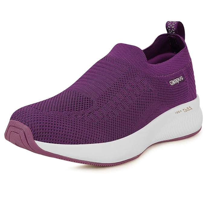 Campus Annie Casual Slip-On Shoes for Women | Women’s Walking Shoes with Knitted Vamp Upper for Sock-Like Comfort | Anti-Slip Outsole | Slip-On Shoes for Women with Memory Foam Insole