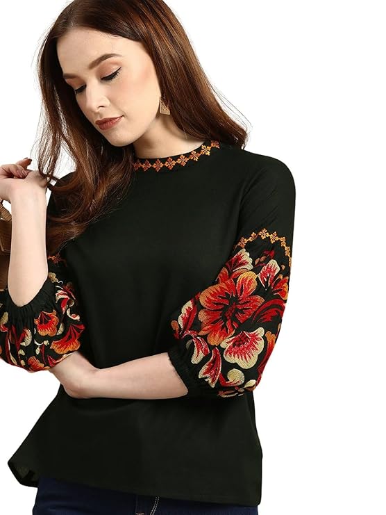 rytras Women’s Embroidered Regular Top