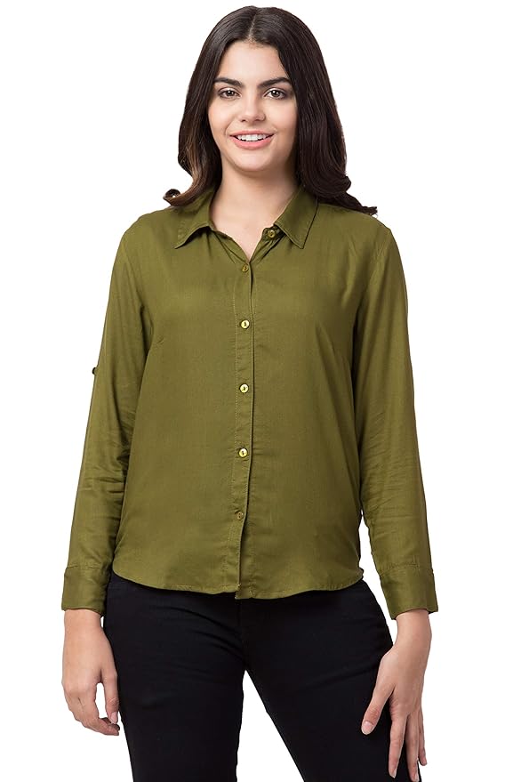 FUNDAY FASHION Women’s Regular Fit Long Sleeve All Purpose Shirt