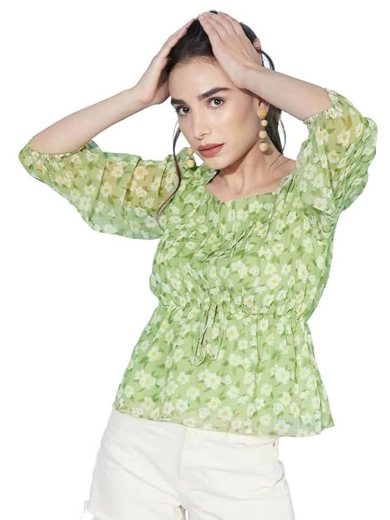 SIRIL Women's Silk Solid Regular Fit Top