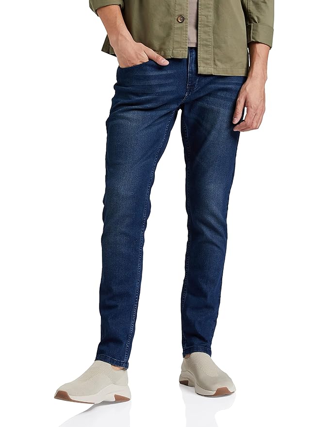 Amazon Brand - Symbol Men Cotton Rich Stretchable Jeans | Casual Denim Slim Fit