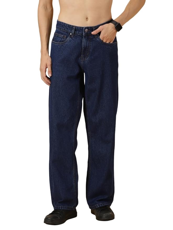 Thomas Scott Men Comfort Relaxed Fit Clean Look Light Fade Cotton Baggy Jeans