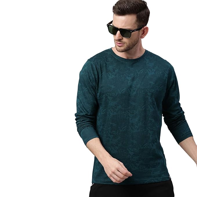 Urbano Fashion Men’s Printed Full Sleeve Slim Fit Cotton T-Shirt