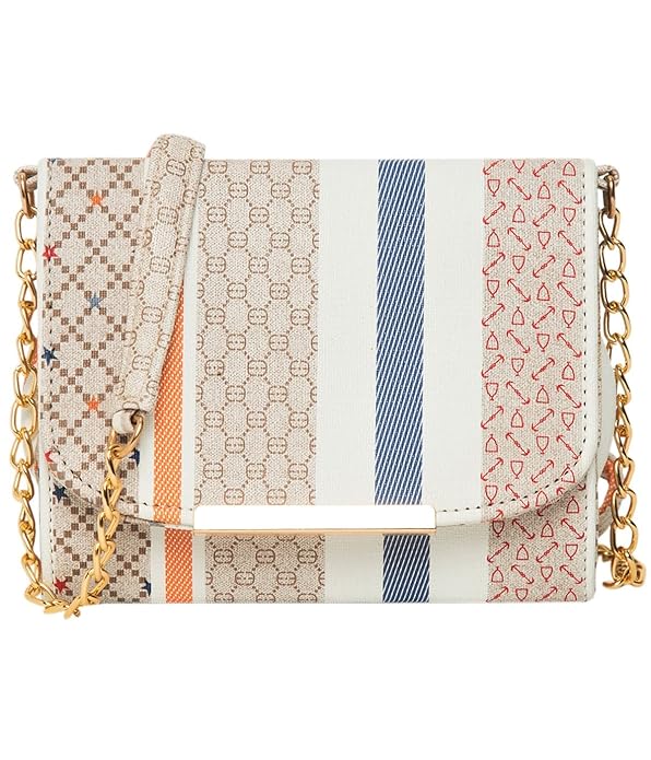 ADISA Women Girls Stripes Cross Body Sling Bag