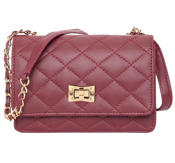 ADISA Women’s Girls Quilted Cross Body Sling Bag (SL5059-NEW)