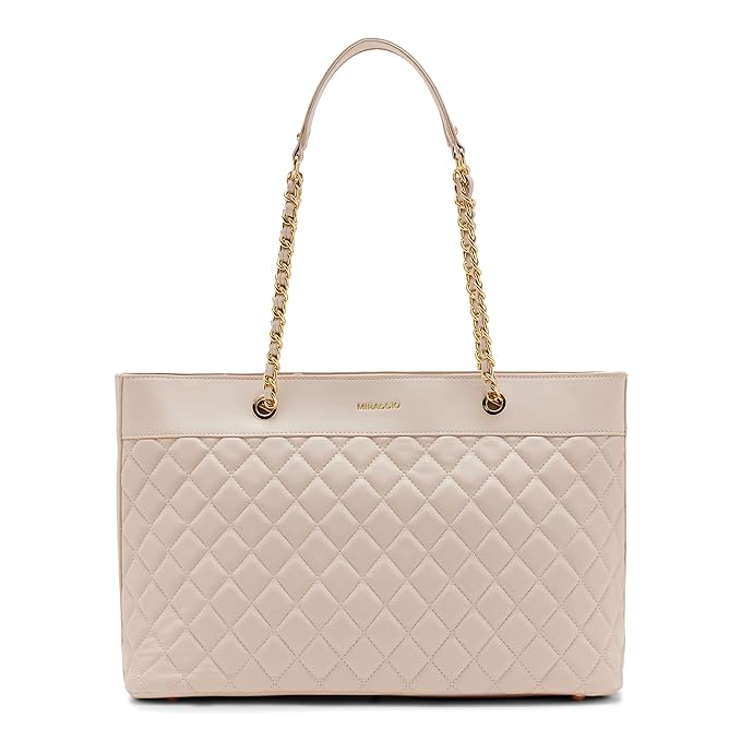 Miraggio Kaya Solid Quilted Tote Bag for Women