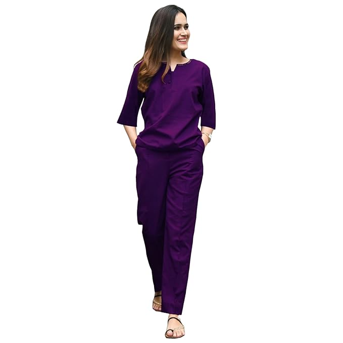 ANNI DESIGNER Women Cotton Blend Co-Ord Set