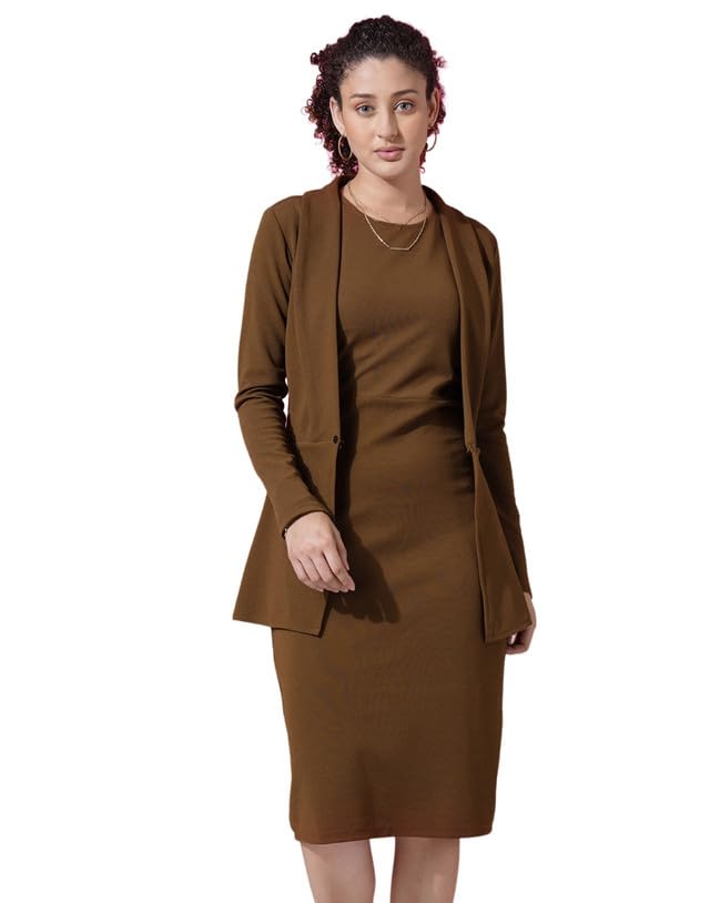 SIRIL Western Dress | Lycra Dress with Blazer for Women | Two Piece Dress for Women