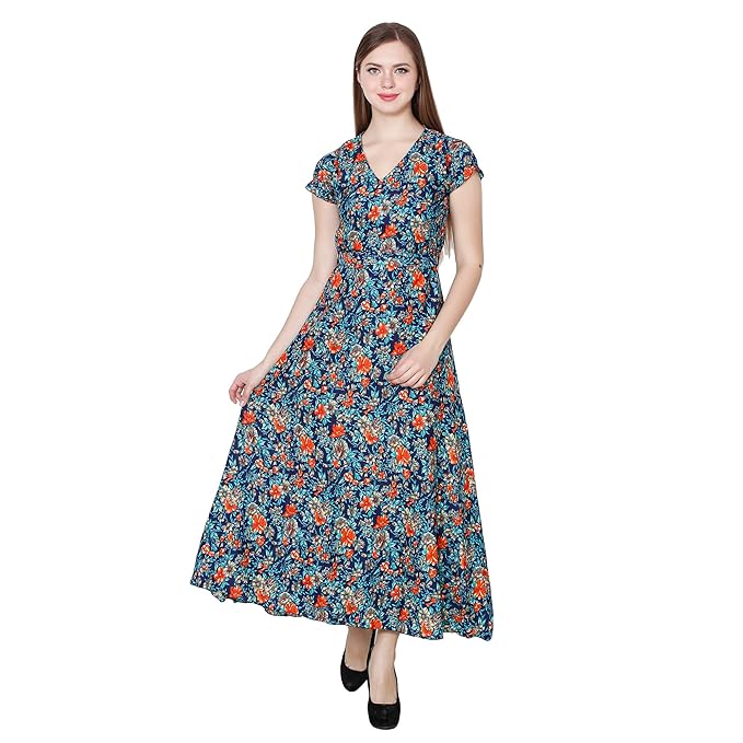 My Swag Women's Floral Print A-line Maxi Dress