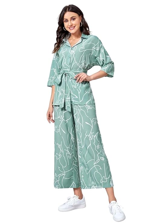 GRECIILOOKS Women Rayon western Summer Co-ord set