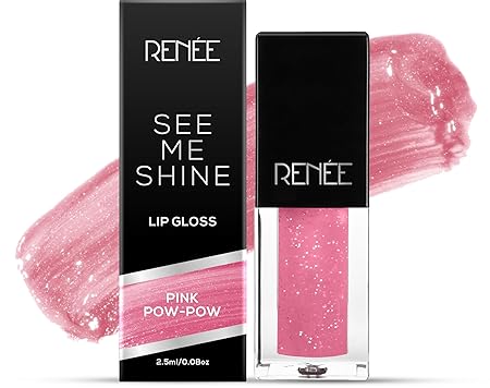 Renee See Me Shine Lip Gloss – Pink Pow Wow 2.5ml | Glossy Non Sticky & Non Drying Formula | Long Lasting Moisturizing Effect | Compact and Easy to Carry