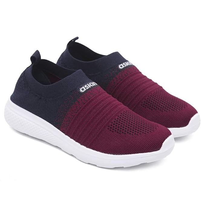 ASIAN Women’s Elasto-02 Knitted,Sports,Walking,Slipon Shoes