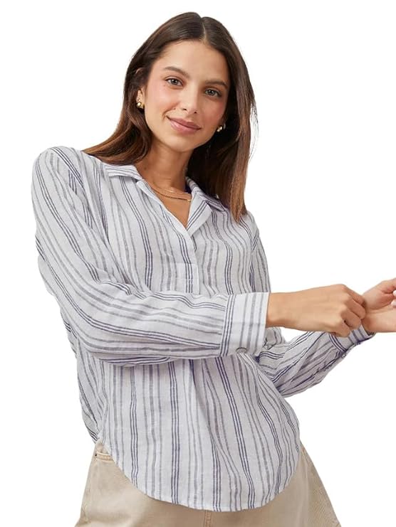 Selvia Women’s Full Sleeves Woven Cotton Casual Top